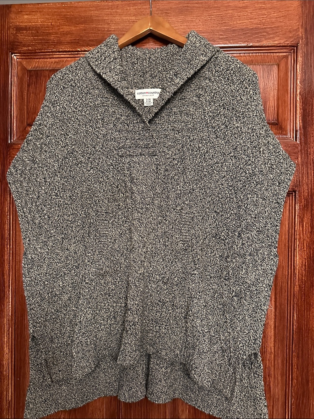 Women's Brown Shawl-Collar Pullover Sweater